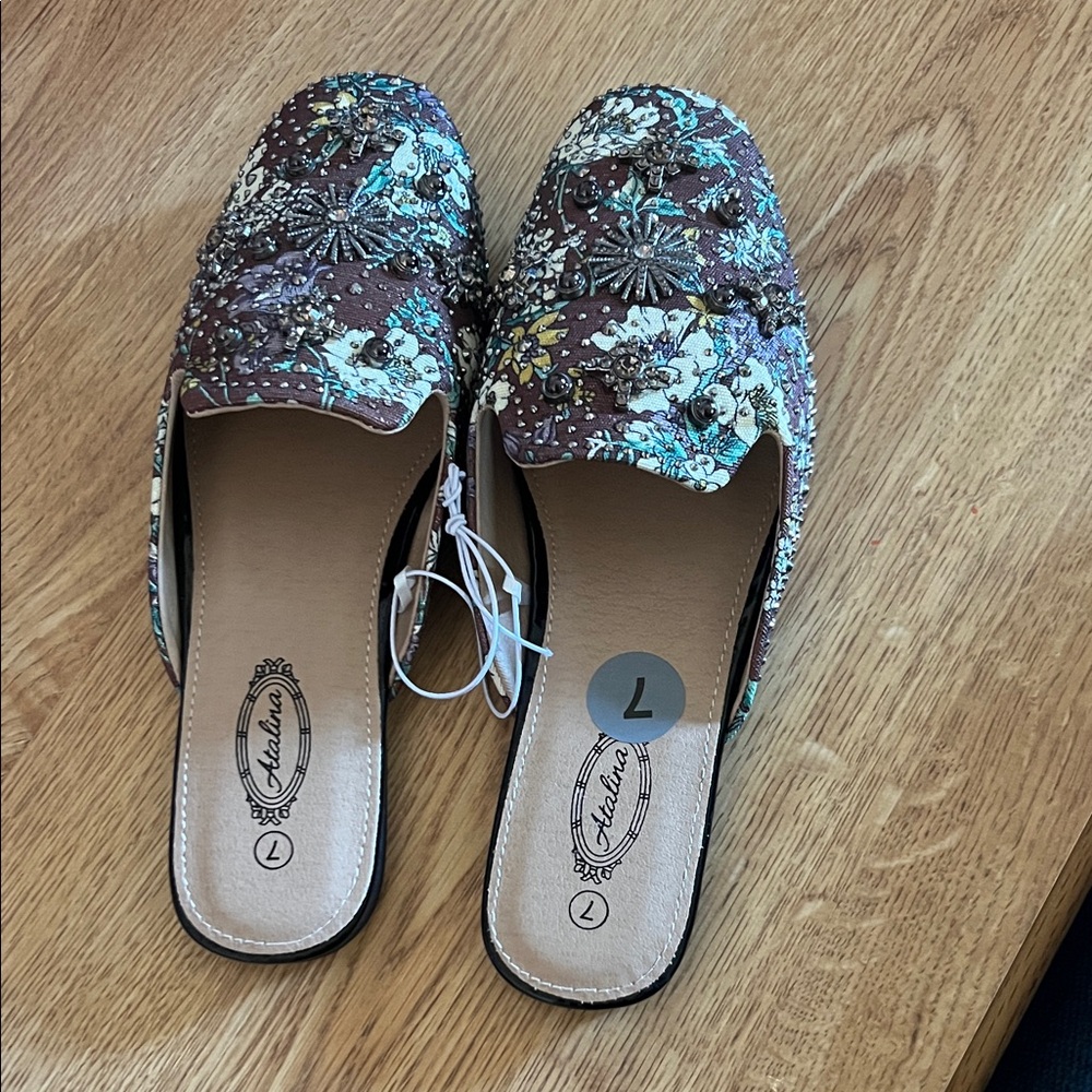Hush Puppies Women's Brown Floral Mules